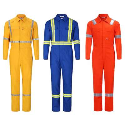 100% FR Cotton With Reflective Tape Reusable Safety Working Coverall, Clothing